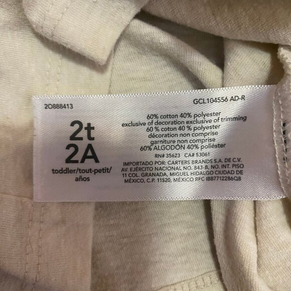 OshKosh B’gosh Toddler Boys Beige Henley Short Sleeve Tee (Size 2T) - Picture 7 of 7